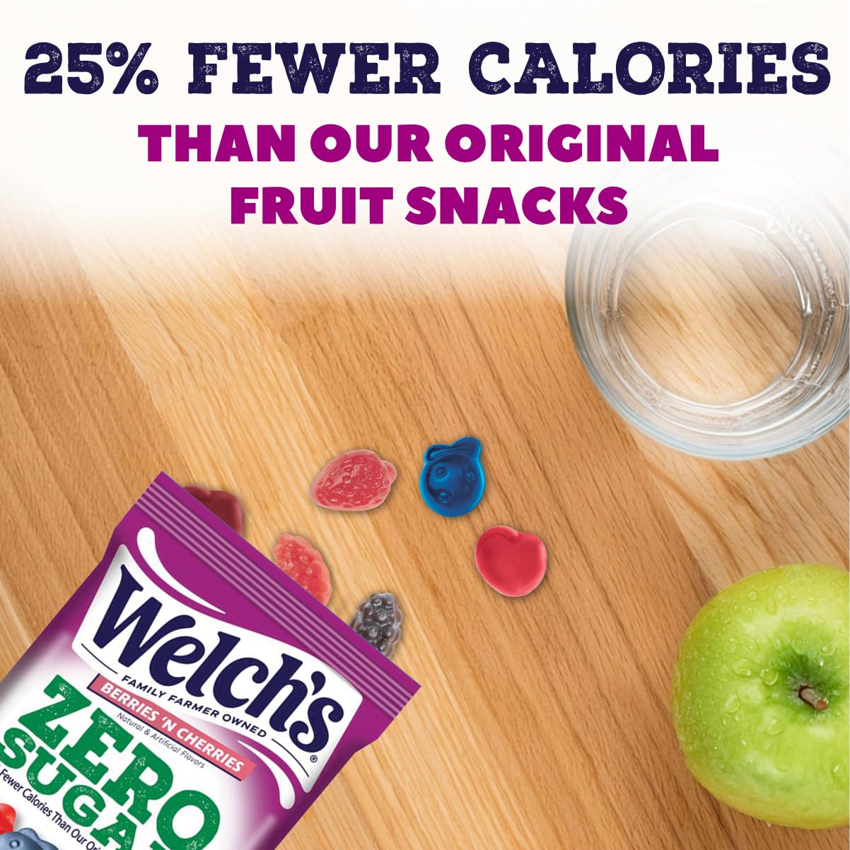 Welch's etiqueta nutricional visible para revisar ingredientes y valores