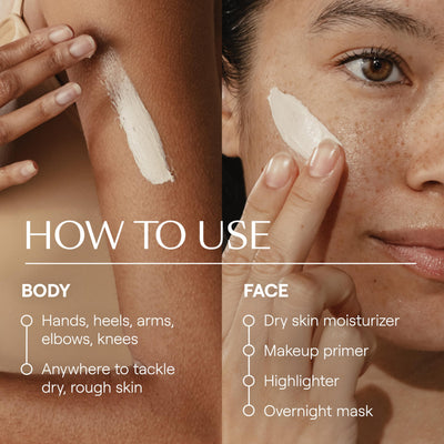 Weleda Skin Food comparado con mano para mostrar tamaño portátil