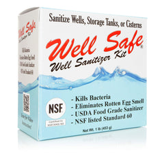 WELL SAFE kit frontal mostrando envase y tabletas, solución completa