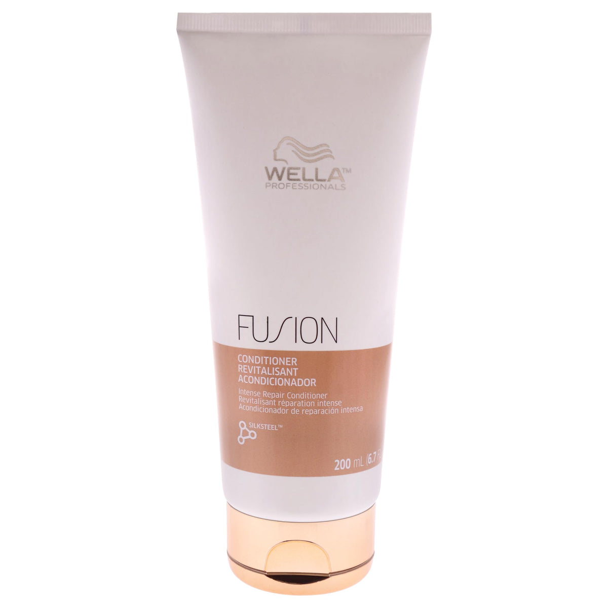 Wella Professionals frasco frontal mostrando el envase profesional y beneficios reparadores