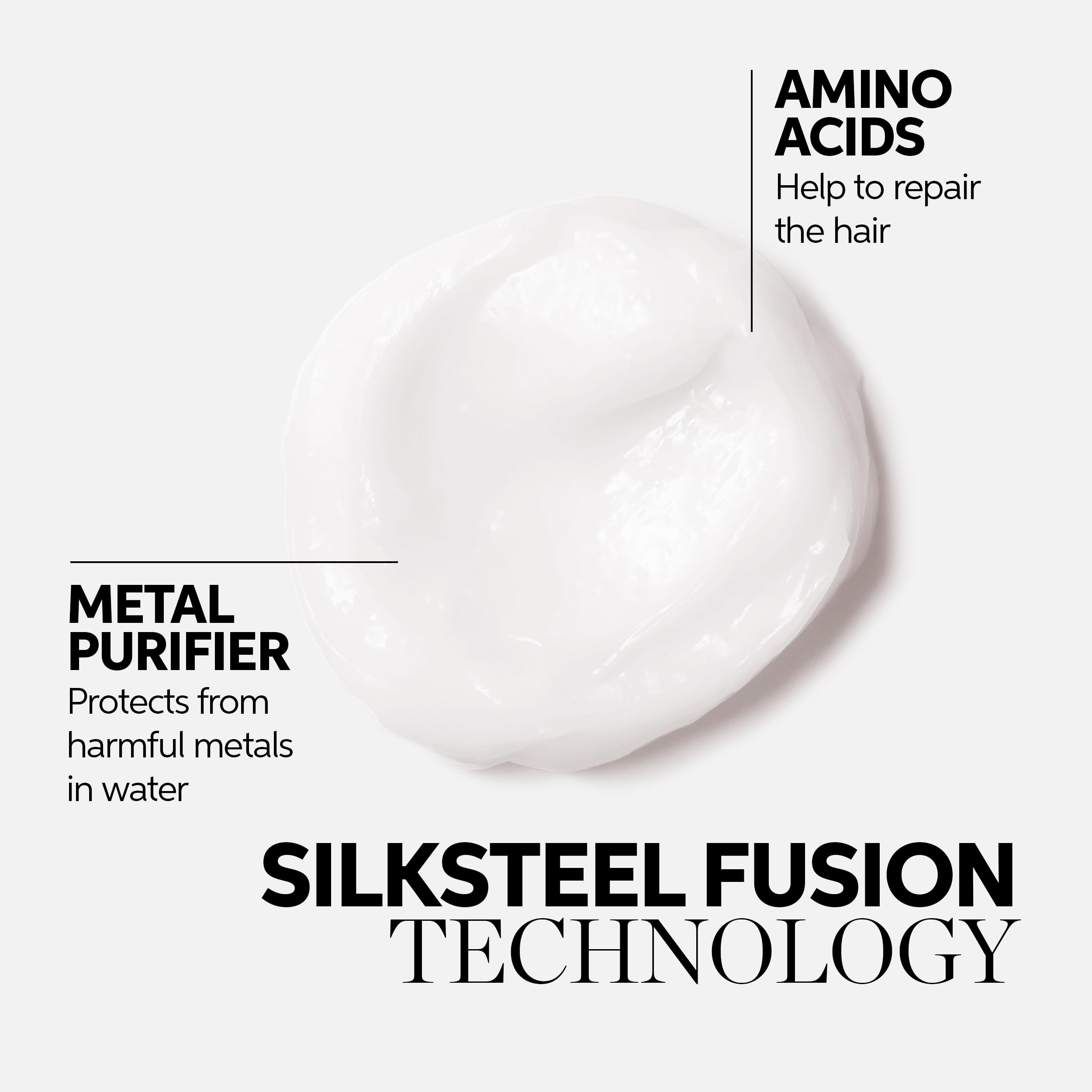 Wella Professionals primer plano de ingredientes SilkSteel que refuerzan la fibra