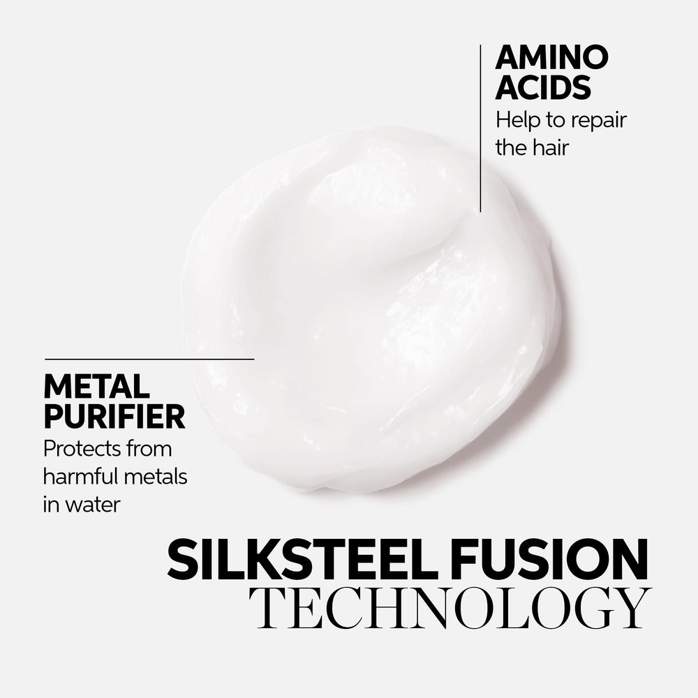 Wella Professionals primer plano de ingredientes SilkSteel que refuerzan la fibra
