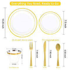WELLIFE primer plano del plato principal con doble borde dorado destacando elegancia