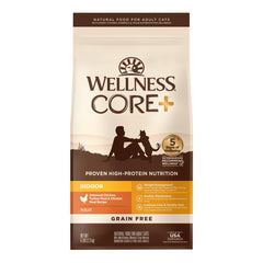 Wellness primer plano del paquete mostrando la marca y beneficios nutricionales