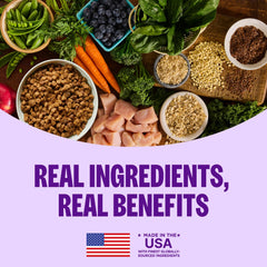 Wellness ingredientes de pollo y arroz integral frescos, fuente de energía balanceada