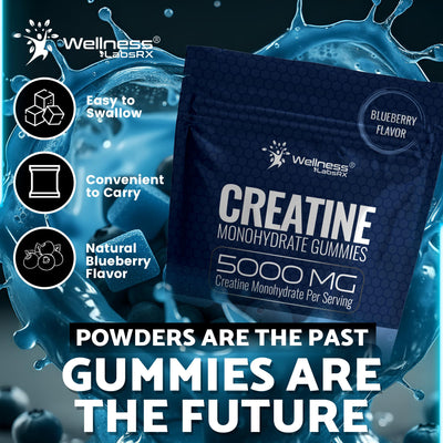 WELLNESS LABSRX etiqueta nutricional legible con creatina 5 g por porción