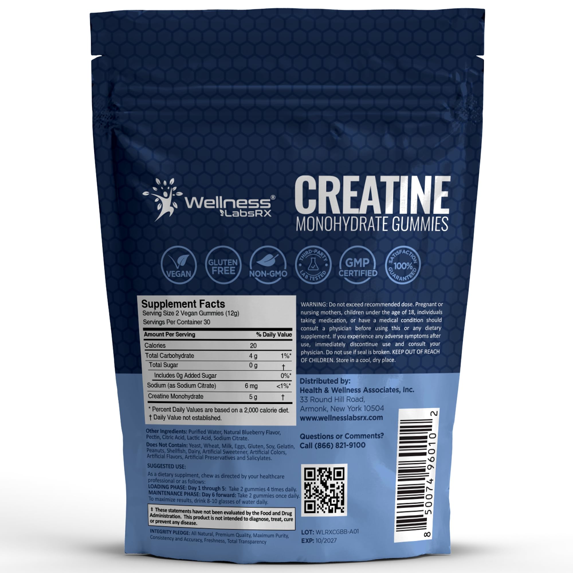 WELLNESS LABSRX primer plano de textura de las gomitas, fácil de masticar