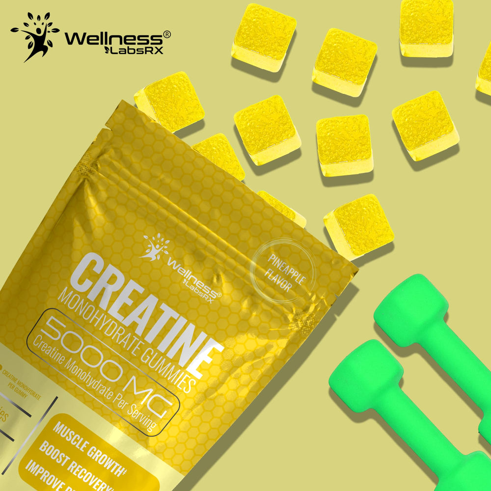 WELLNESS LABSRX atleta usando gomita después de entrenar para recuperación rápida