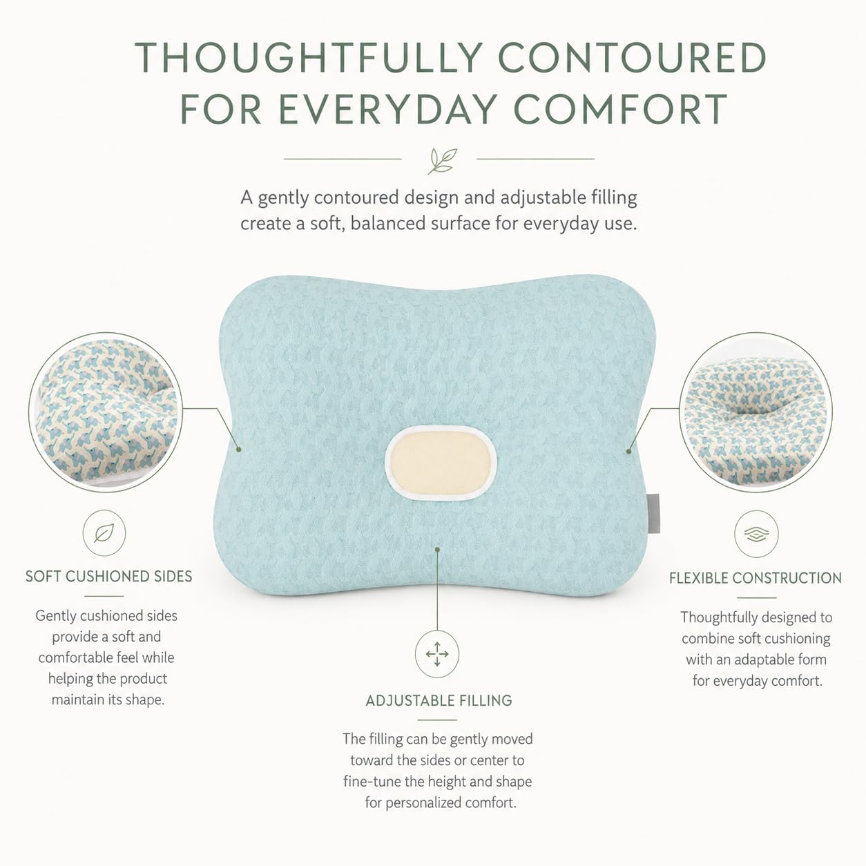 WelsLife cojín en cama sosteniendo cabeza y cuello para mejor postura
