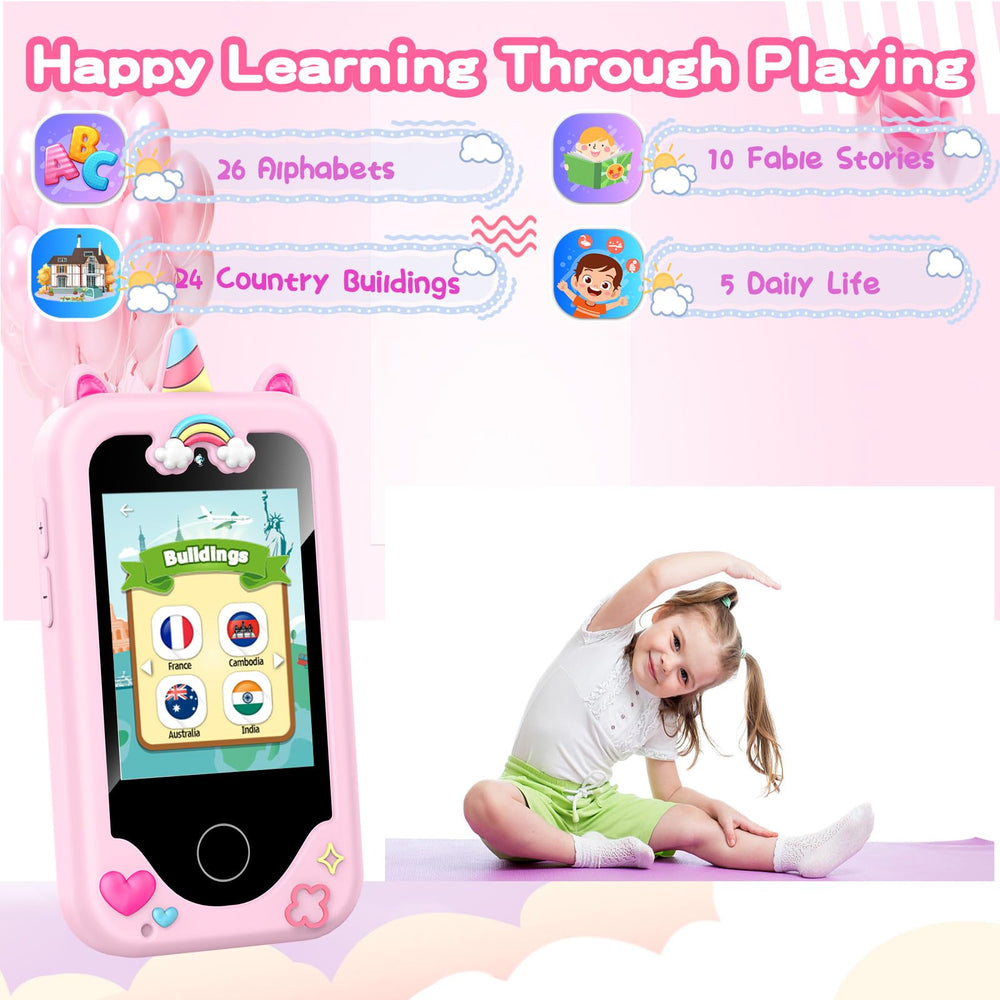 WEOLULI niño usando el teléfono fomentando juego educativo activo