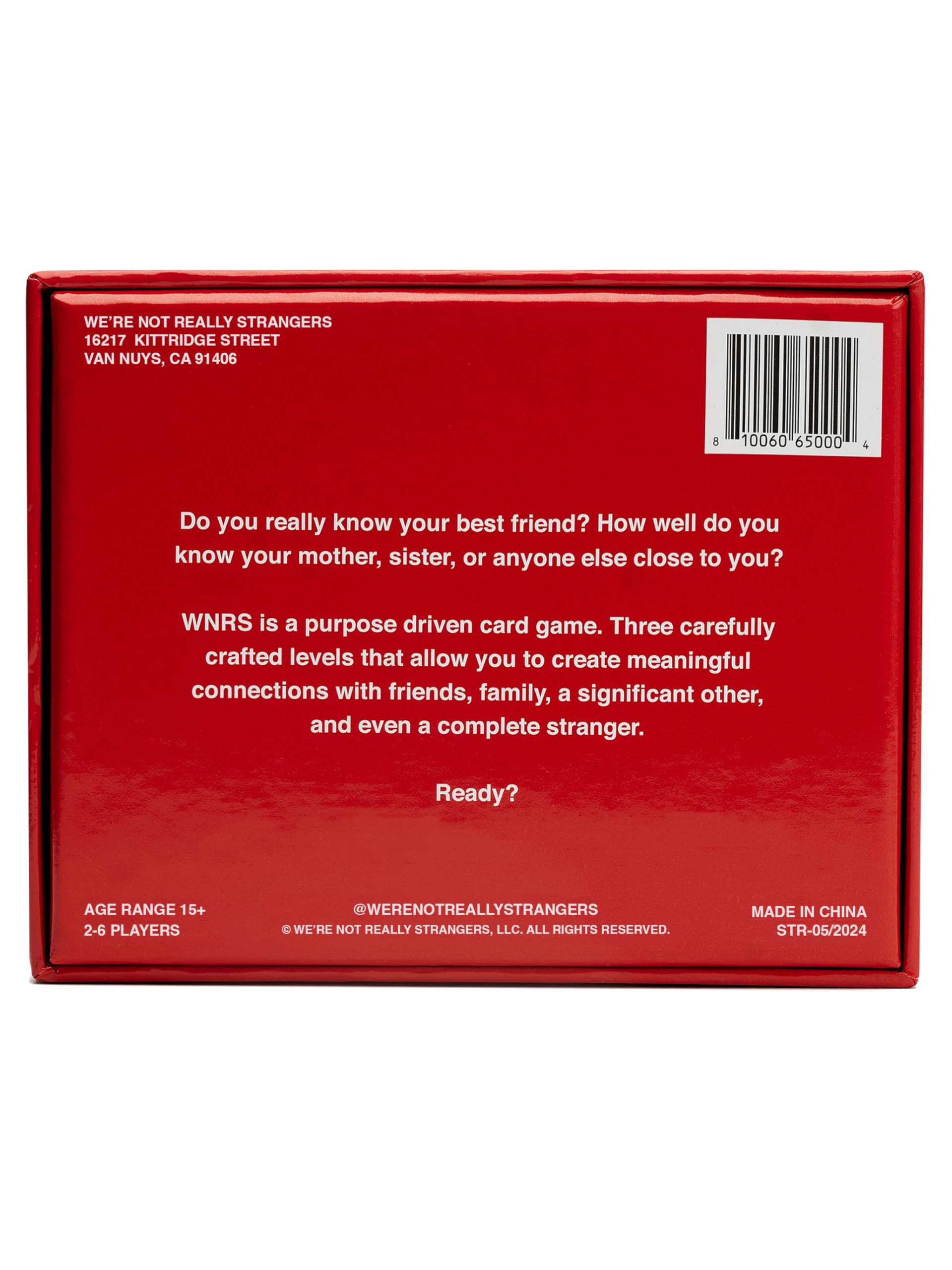 WE'RE NOT REALLY STRANGERS fanned card spread revealing question levels