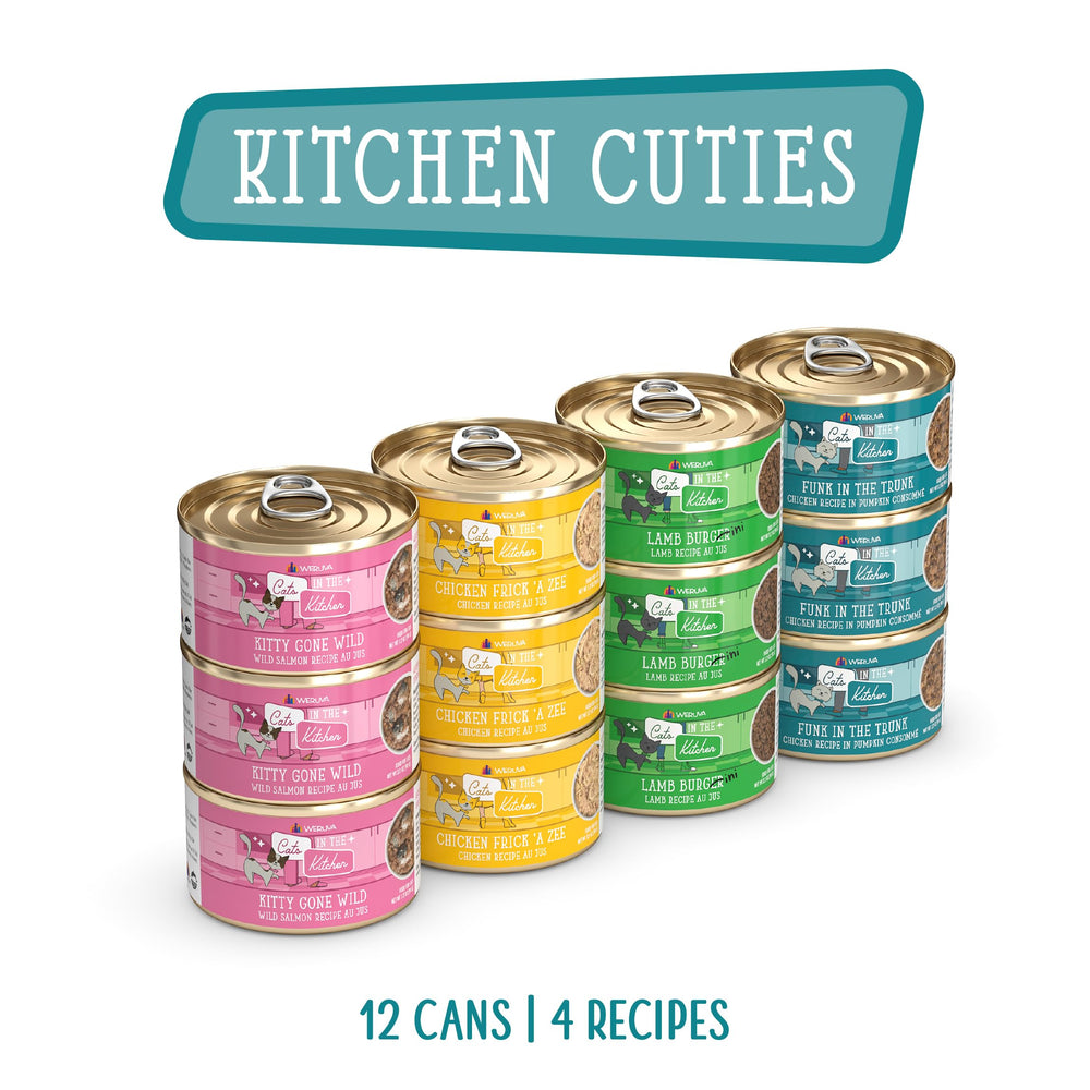 Weruva open 3.2oz can top view showcasing moist wet food to entice picky eaters