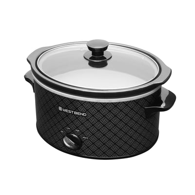 West Bend removable ceramic crock in dishwasher conveying quick, low-effort cleanup