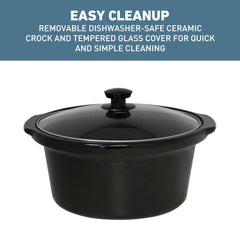 West Bend tempered glass lid detail showing clear view to monitor food and retain heat