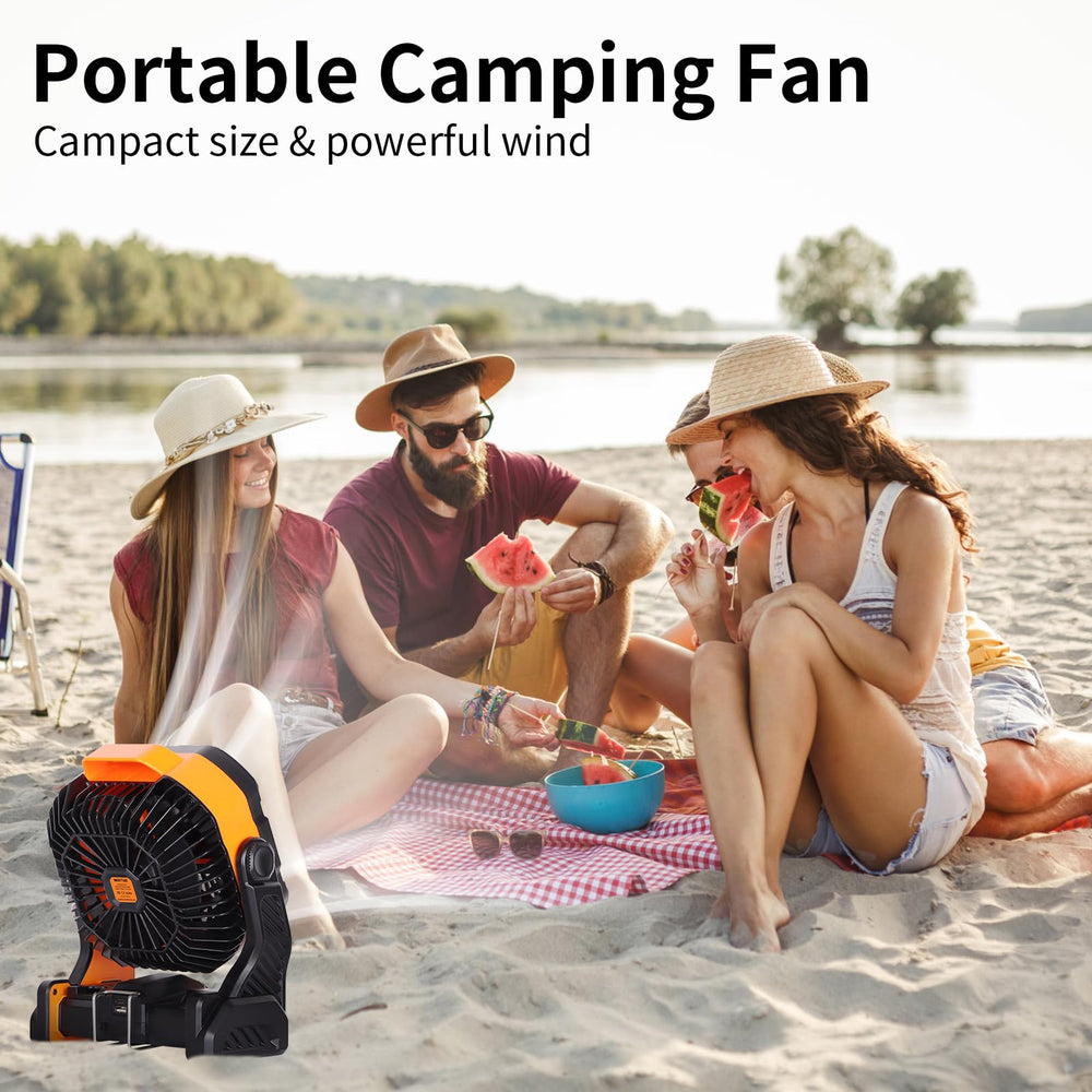 WESTTREE hooked inside a tent showing hands-free hanging convenience and airflow