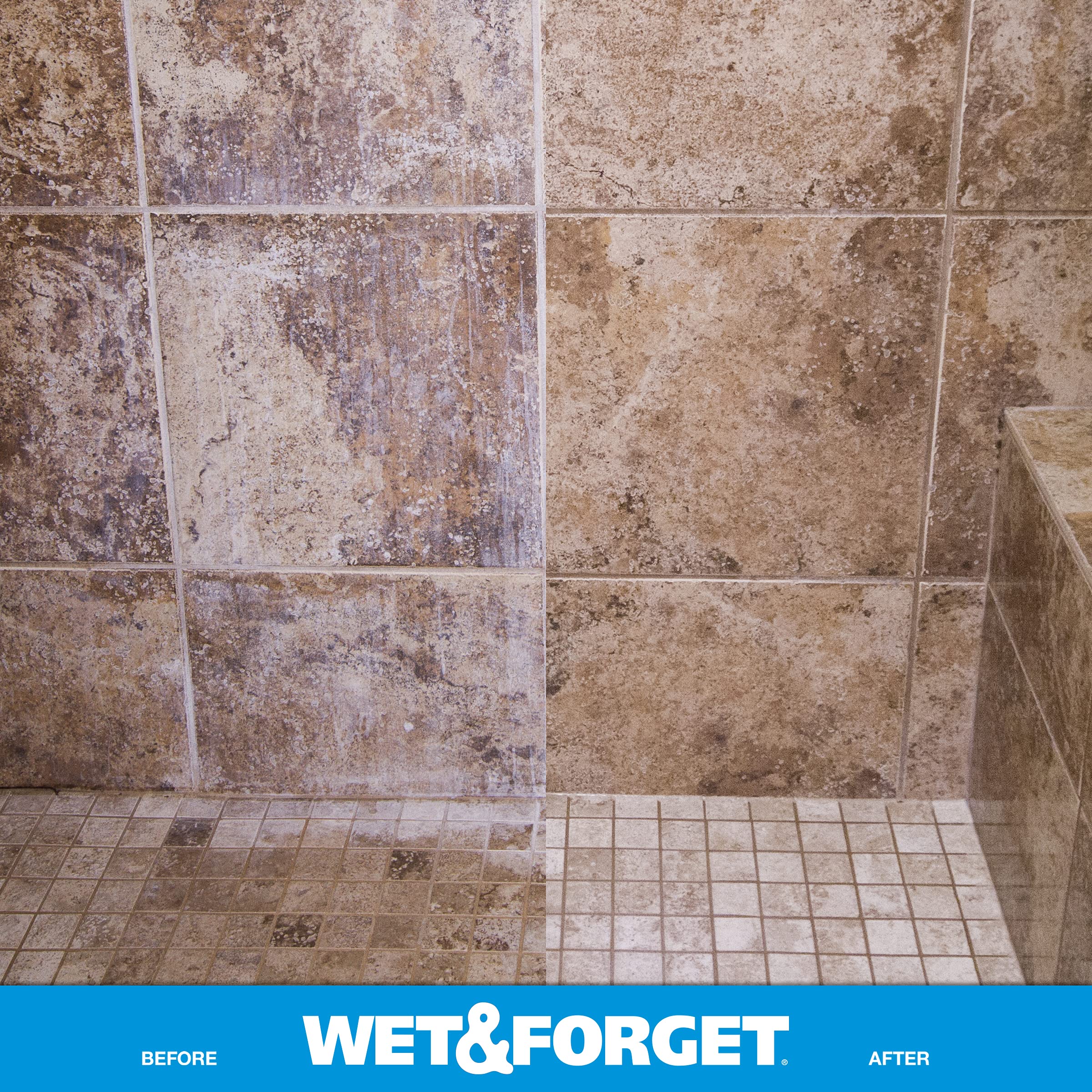 Wet & Forget botella junto a objeto para comparar tamaño y capacidad 64 fl oz