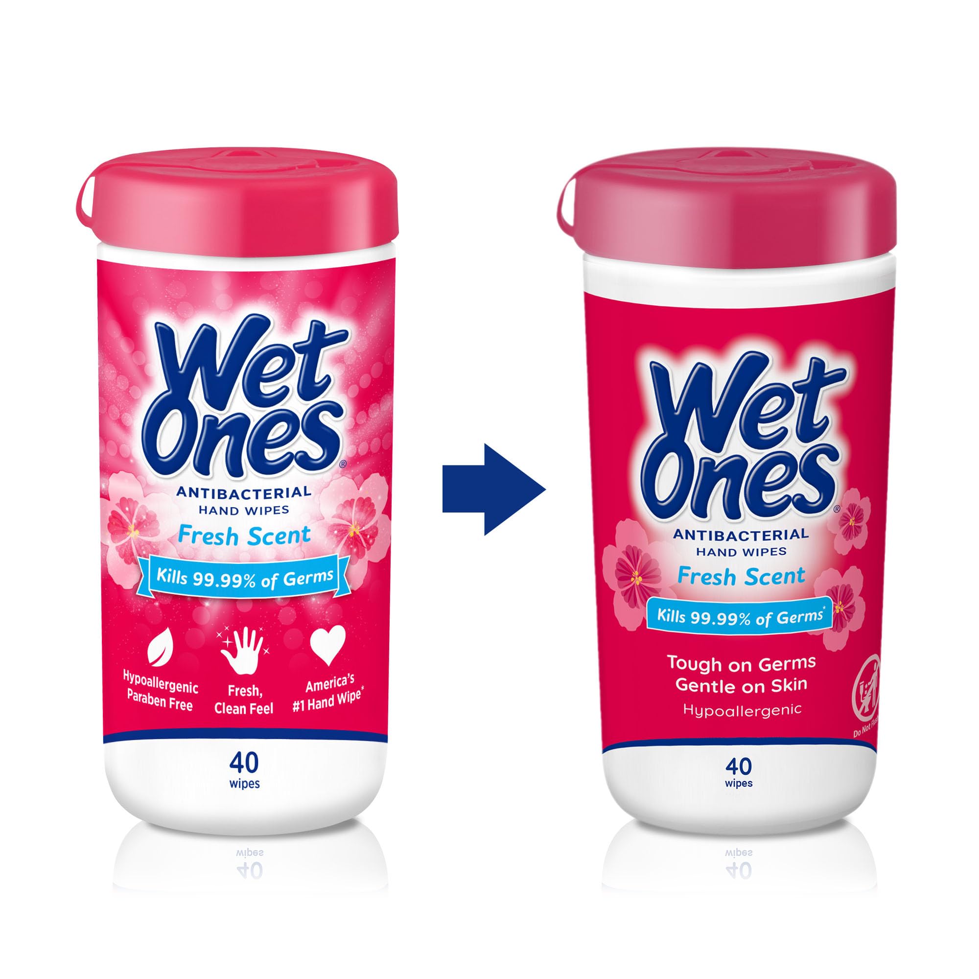 Family in kitchen using Wet Ones wipes for fast cleanups and comfort
