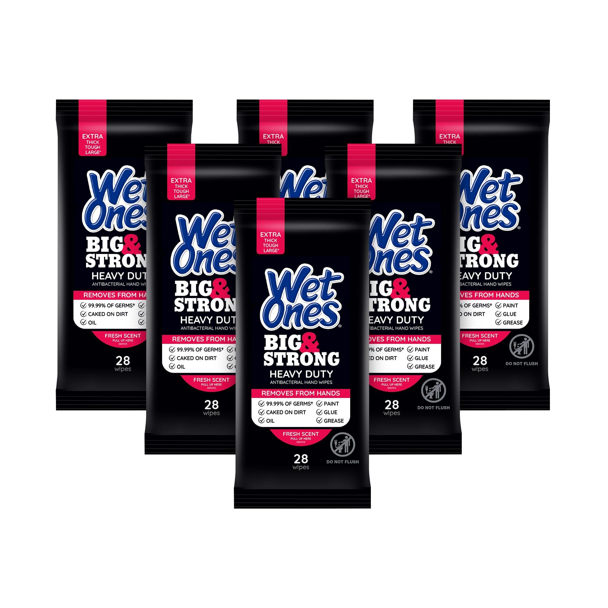Wet Ones paquete frontal 6 unidades mostrando conveniencia