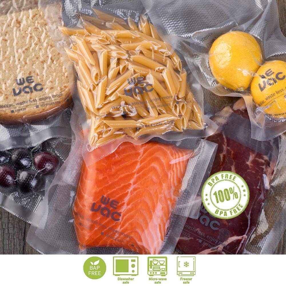 Wevac etiqueta BPA free destacando seguridad para contacto alimentario