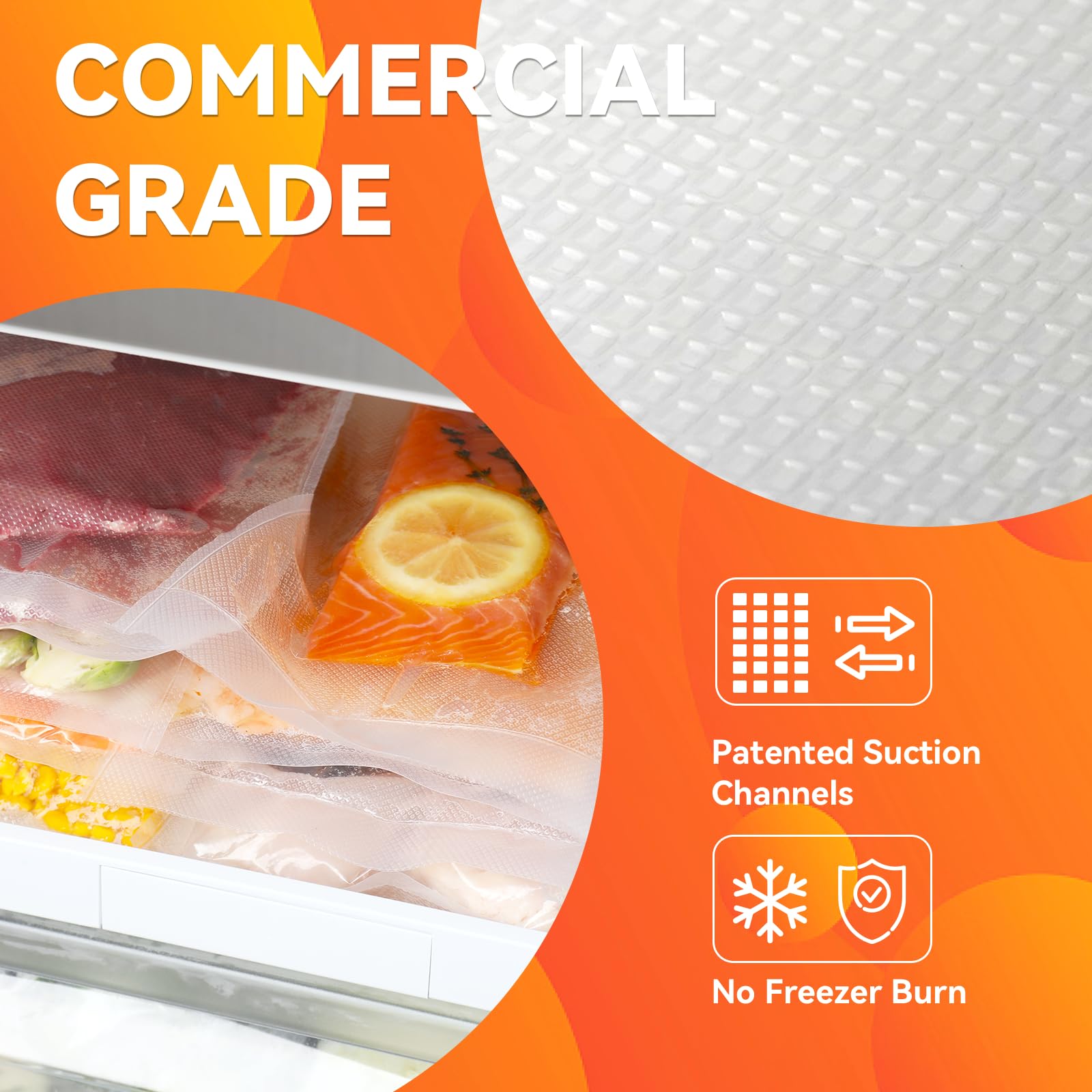 Wevac freezer bag with meat preventing freezer burn and leakage