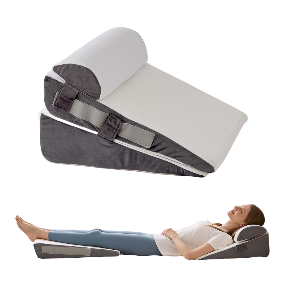 WGAKCED front view of 3-piece wedge pillow set showing modular pieces and cover — clear storage benefit