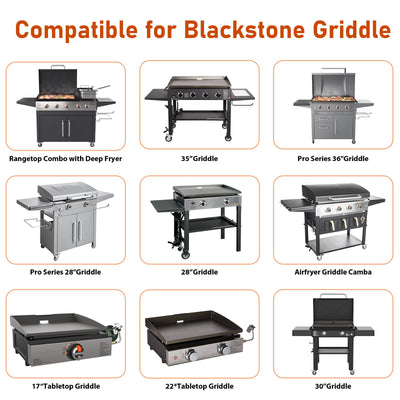 Whaleme forro colocado en griddle Blackstone capturando grasa y facilitando limpieza