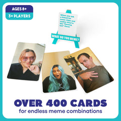 WHAT DO YOU MEME? familia jugando alrededor de una mesa, fomenta risas y unión intergeneracional