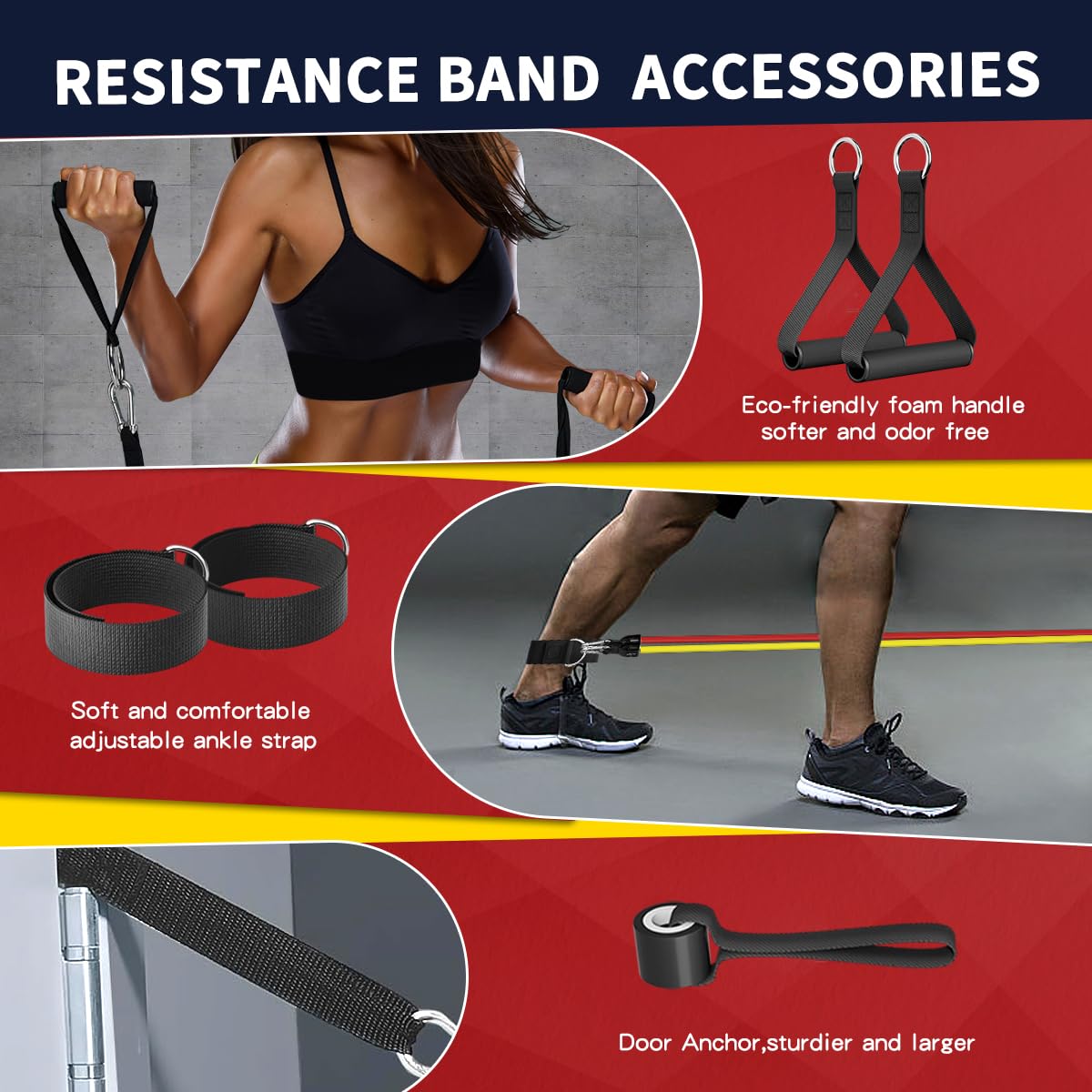 WHATAFIT bandas de látex con textura que demuestran elasticidad duradera