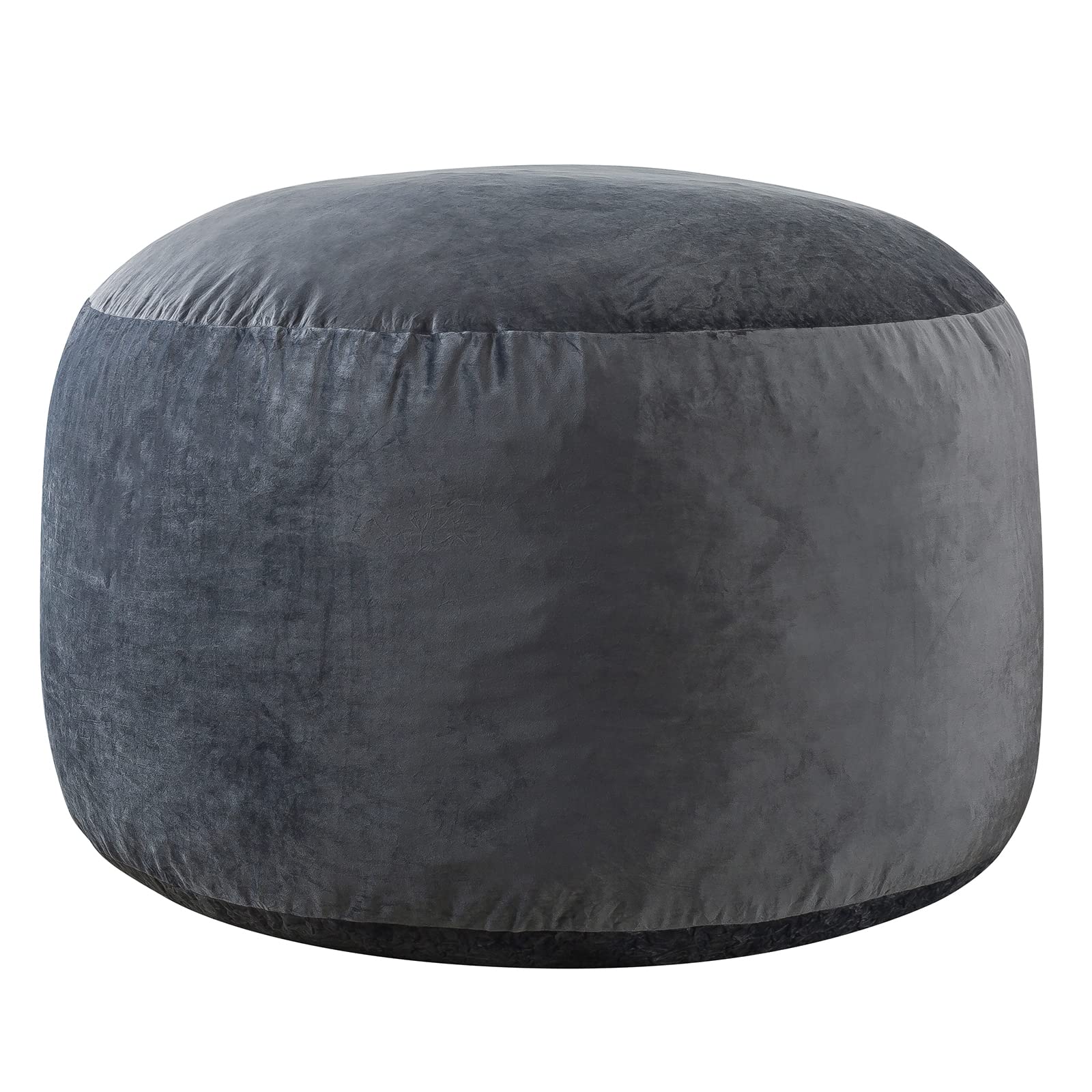 WhatsBedding vista aérea del puff redondo mostrando forma y capacidad de asiento