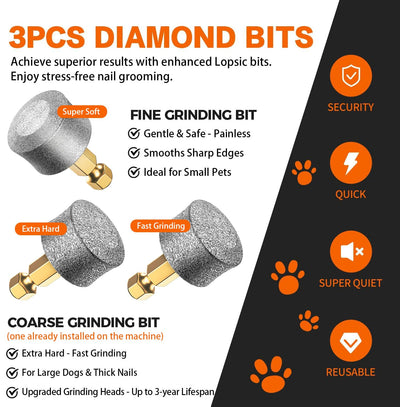 Whisper Quiet Dog Nail Grinder con accesorios incluidos, kit completo para aseo doméstico