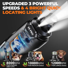 Whisper Quiet Dog Nail Grinder LED encendida, ilumina el rápido para mayor seguridad