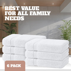 White Classic comparativa de tamaño 24x50 pulgadas junto a manos para escala