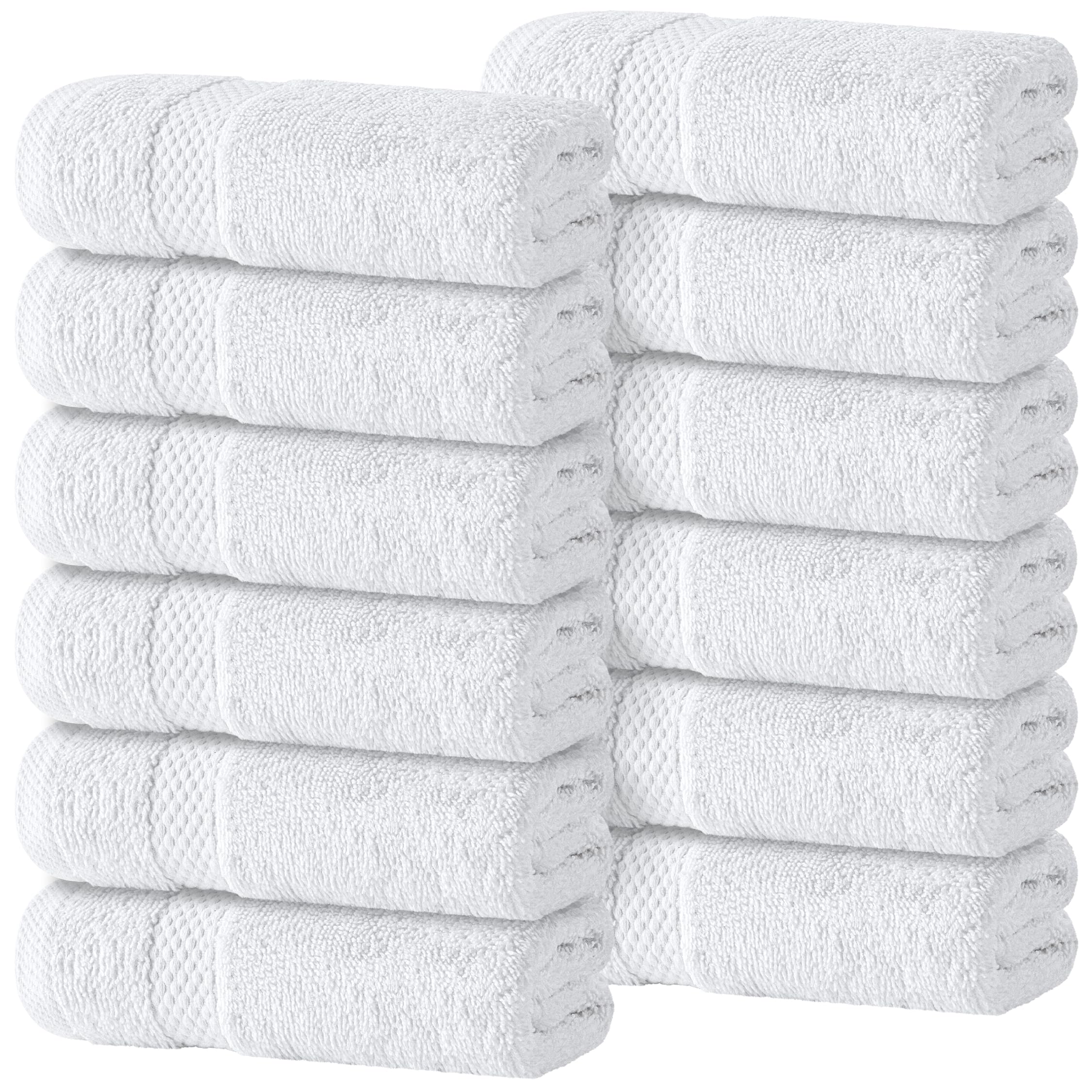 White Classic paquete frontal de 12 toallas mostrando orden y calidad