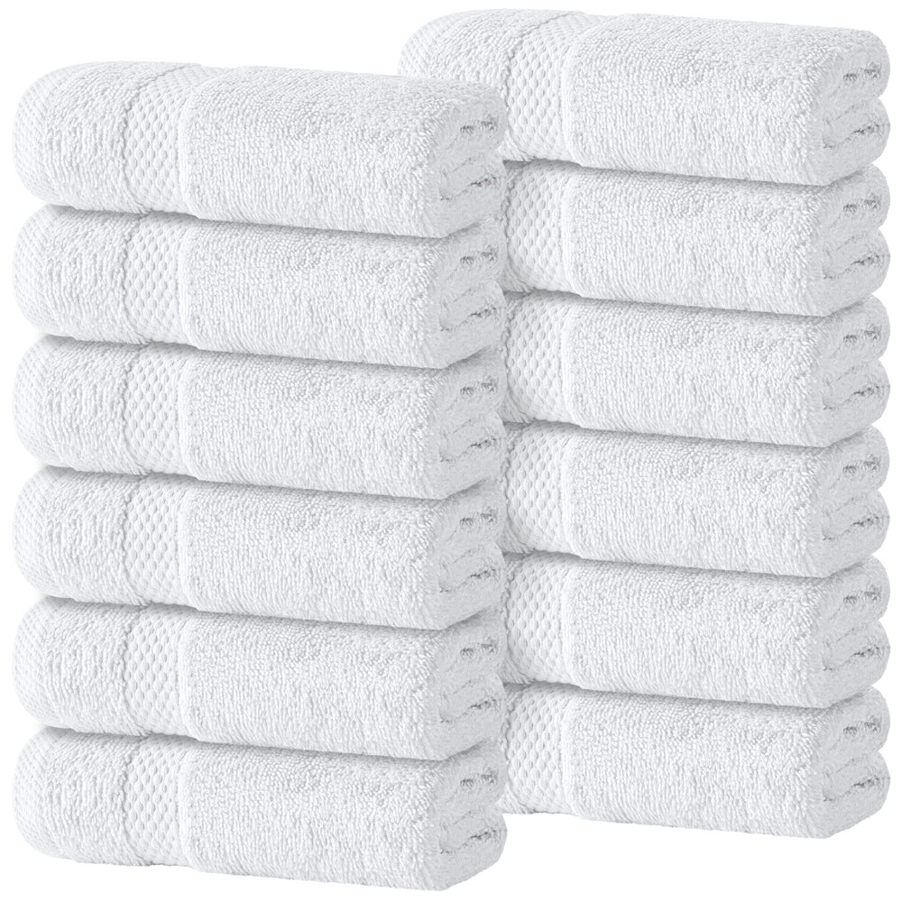 White Classic paquete frontal de 12 toallas mostrando orden y calidad