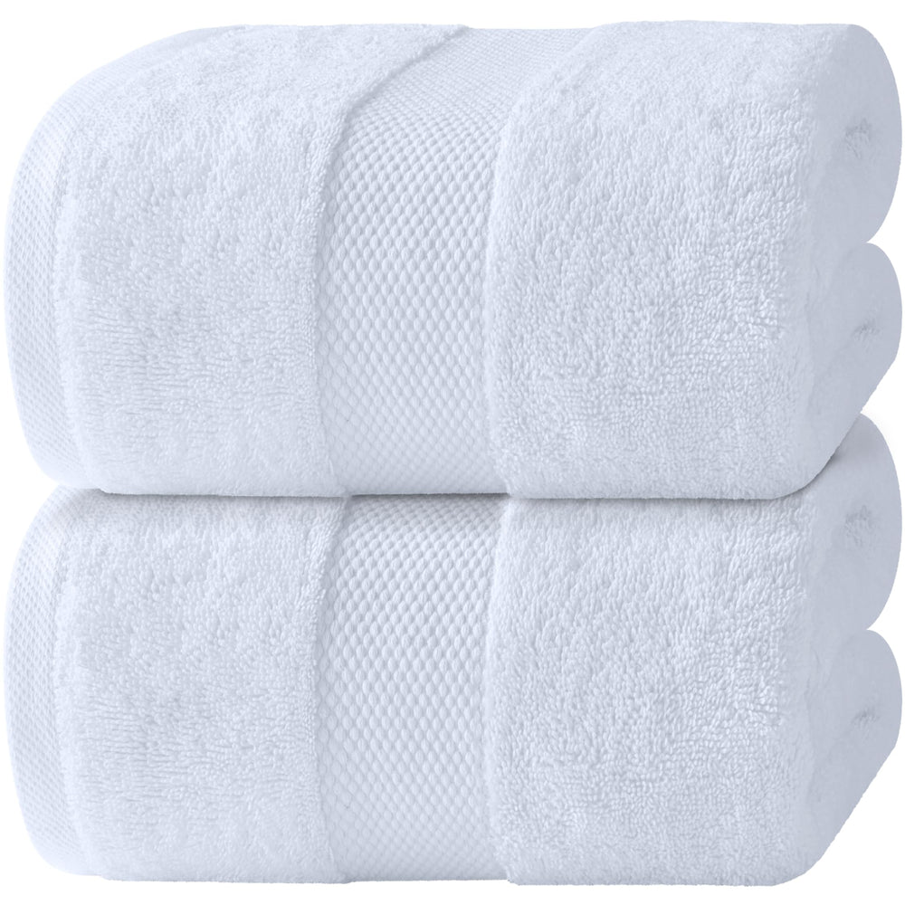 White Classic toalla frontal empacada mostrando acabado y tamaño premium