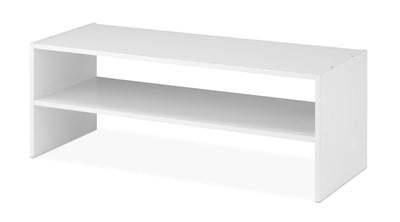 Whitmor top shelf in use with bag and keys offering countertop convenience