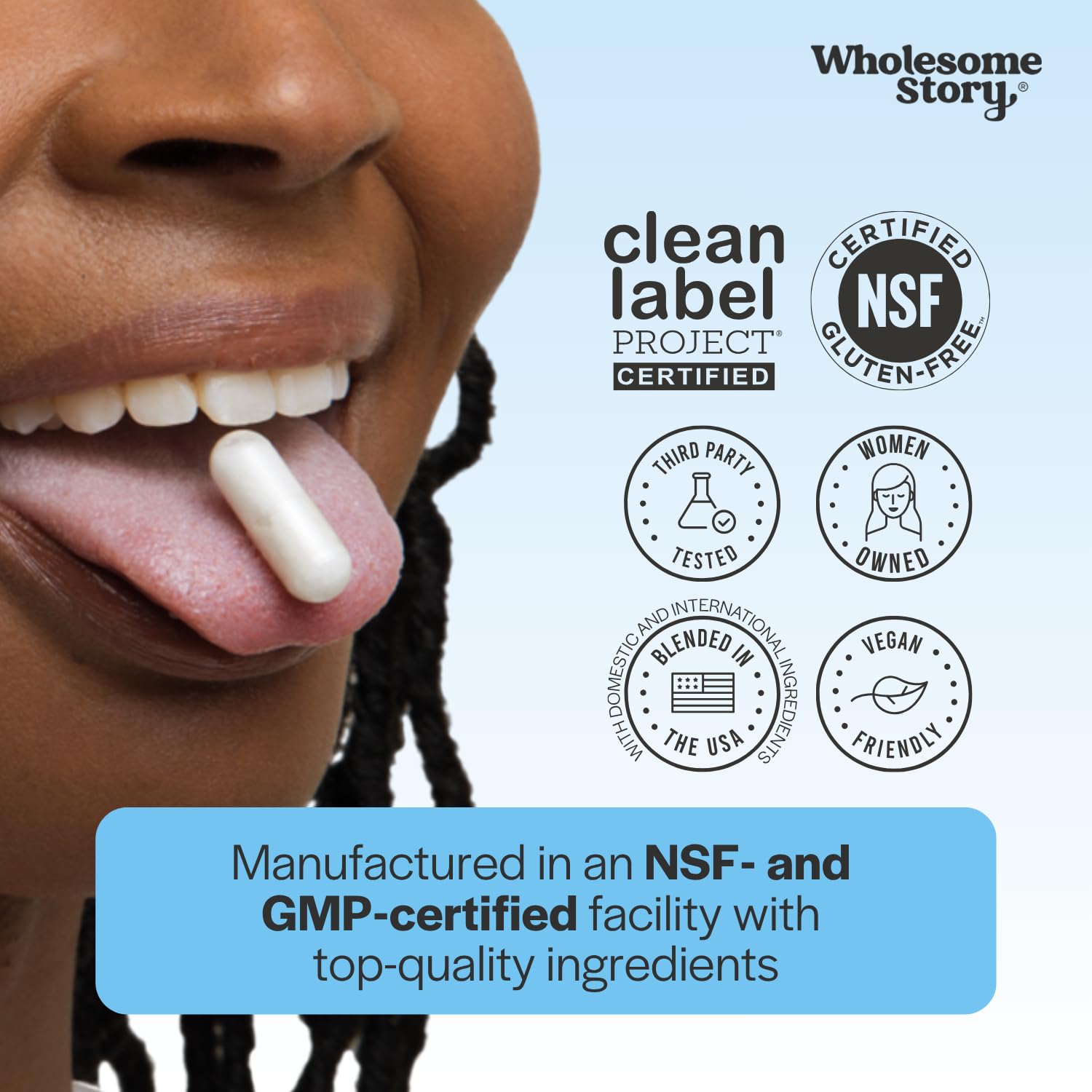 Wholesome Story certificado Clean Label Project enfatizando pureza