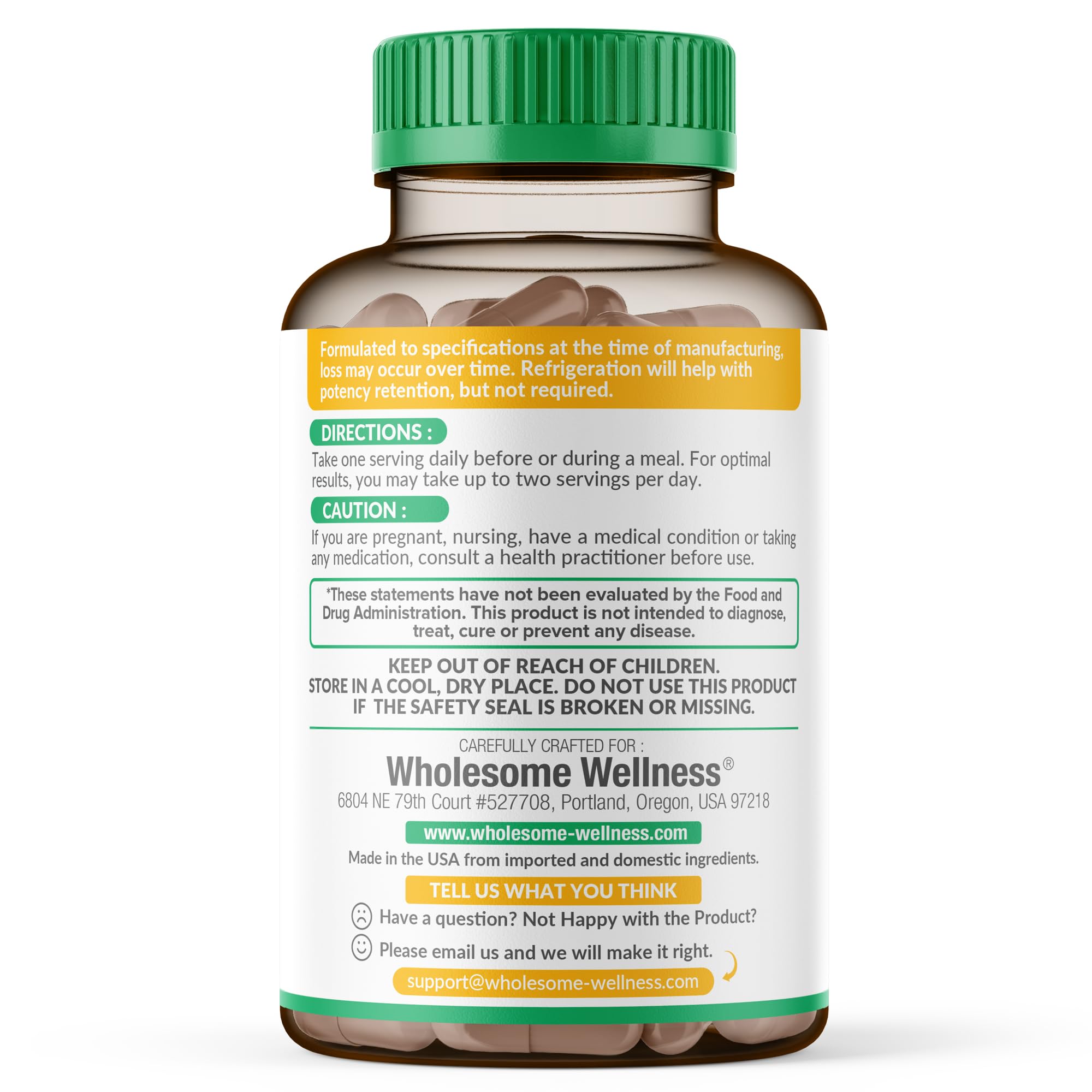 Wholesome Wellness sello GMP y pruebas de terceros para confianza en calidad