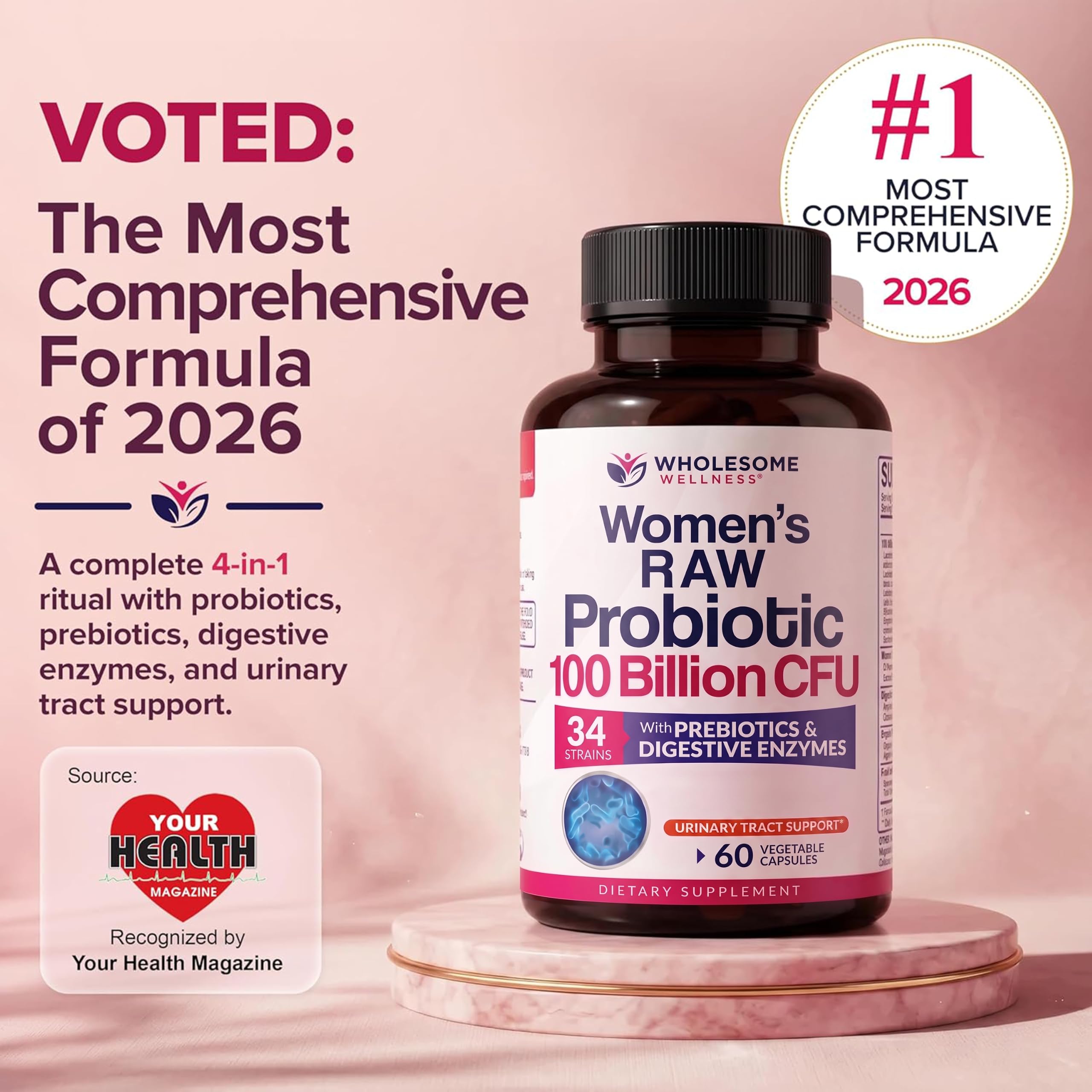 Wholesome Wellness etiqueta con ingredientes y cepas, aporta transparencia