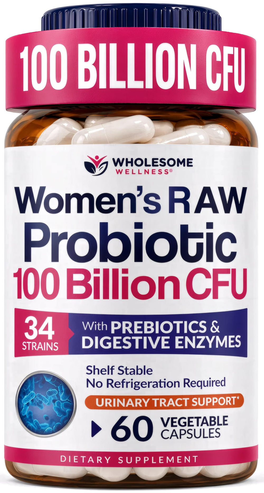 Wholesome Wellness frente del envase mostrando el producto y beneficios claros