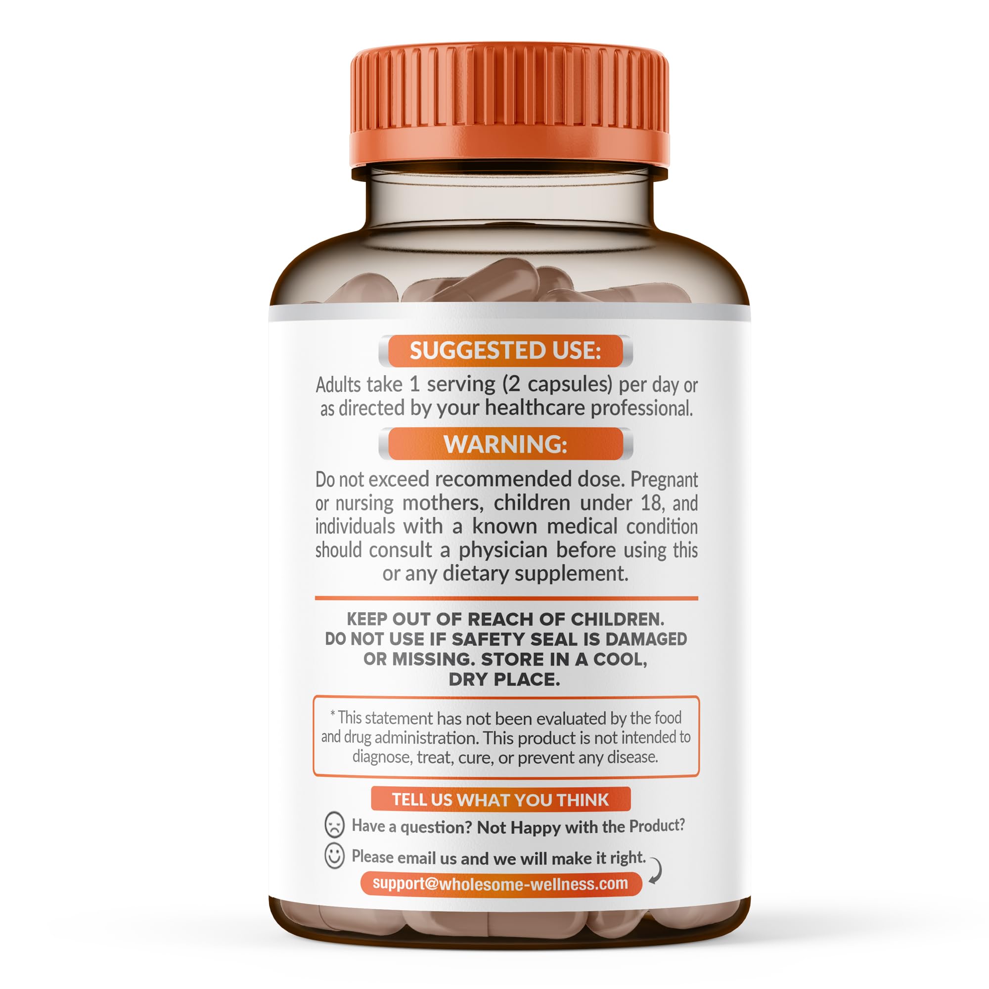 Wholesome Wellness GMP seal label emphasizing manufactured quality assurance