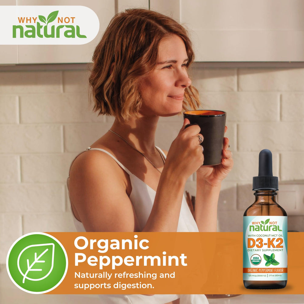 Why Not Natural botella junto a desayuno saludable, complementa la rutina diaria