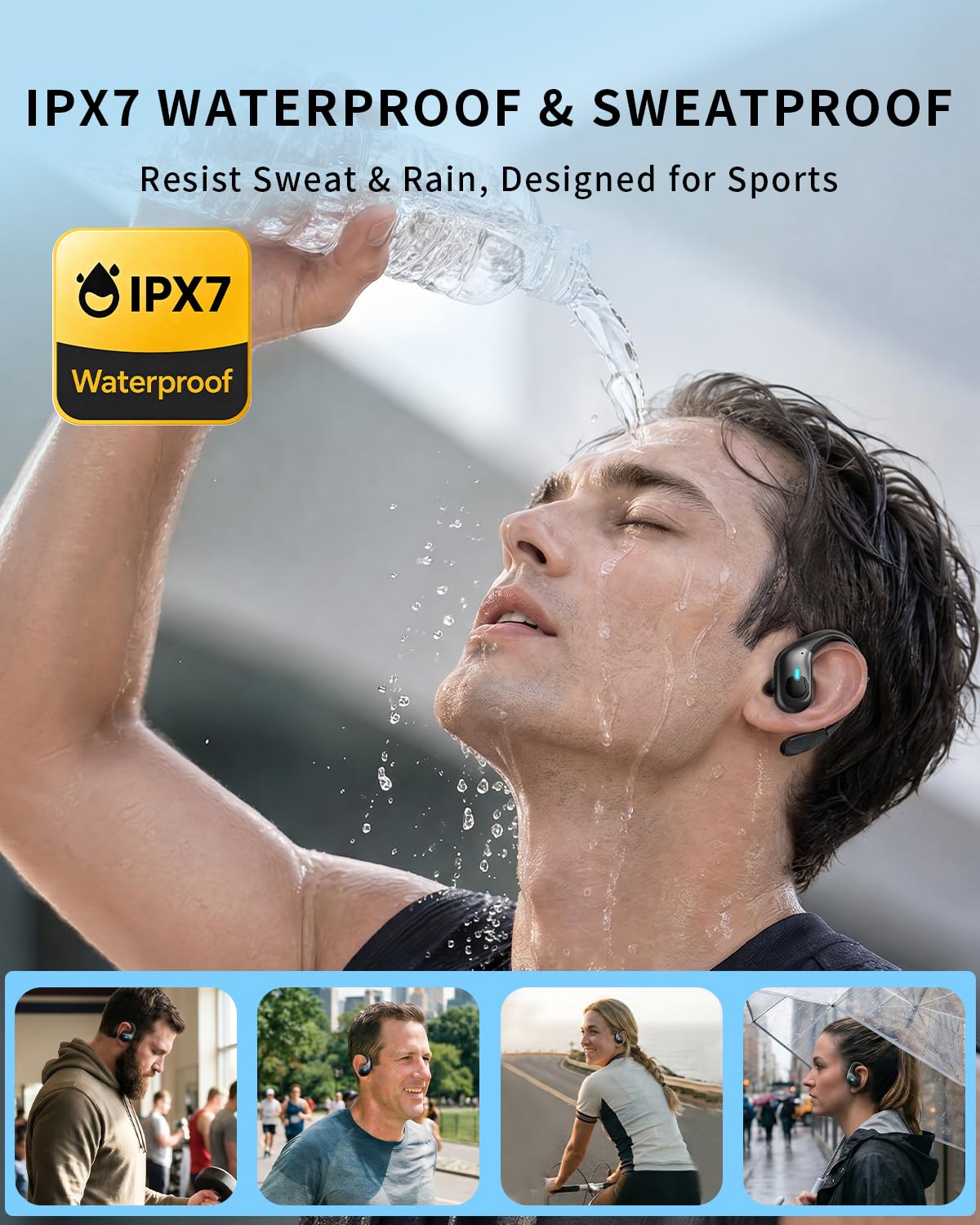 WHYKJTEK BX30 Transparency Mode demo with user listening to ambient sounds for safety