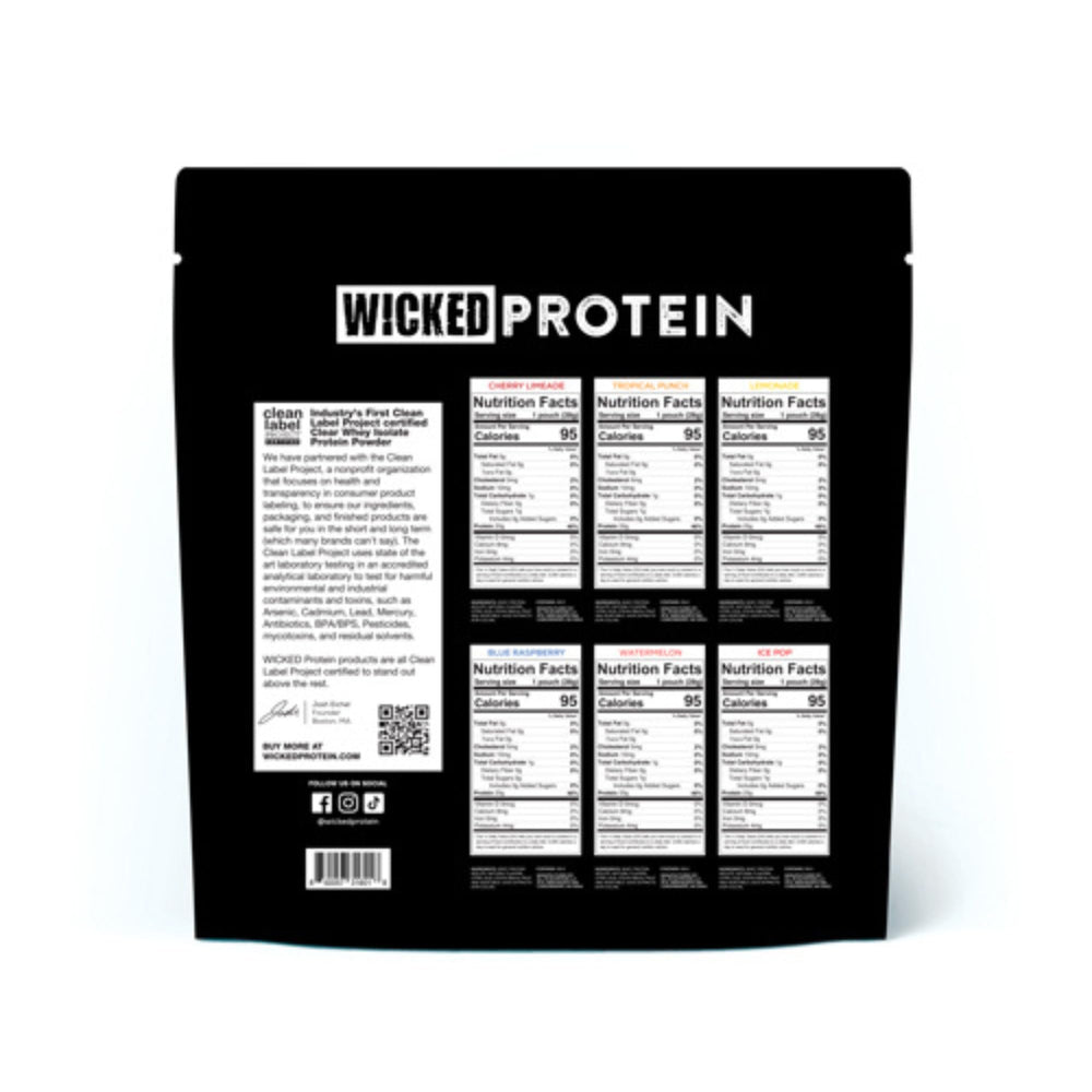 WICKED Protein en bolso de gimnasio y botella, listo para uso postentrenamiento