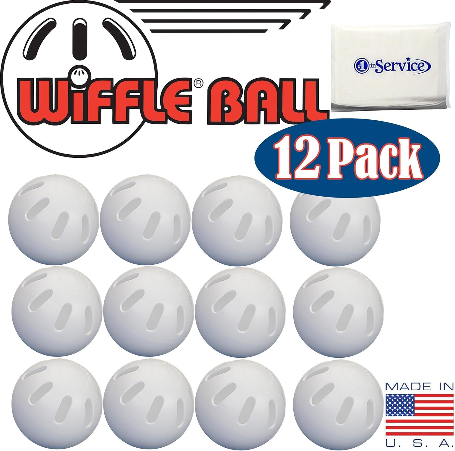 WIFFLE comparación de tamaño con mano para apreciar escala