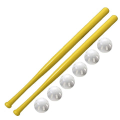 WIFFLE vista frontal del set mostrando bates y pelotas listos para jugar