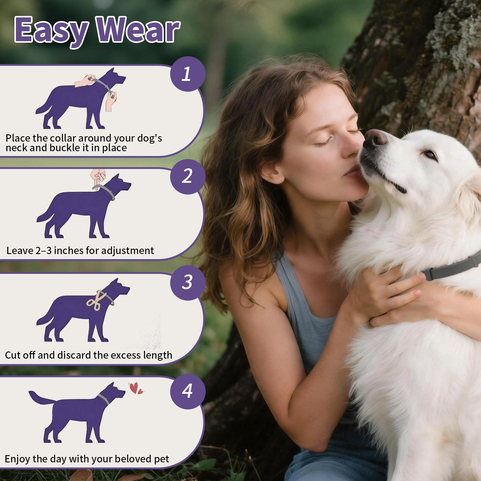 Wiiks&Wooks perro grande con collar demostrando cobertura universal