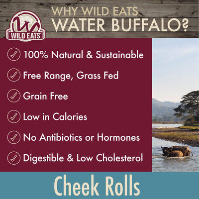 Wild Eats etiqueta con ingredientes, transparencia y sin rawhide ni granos