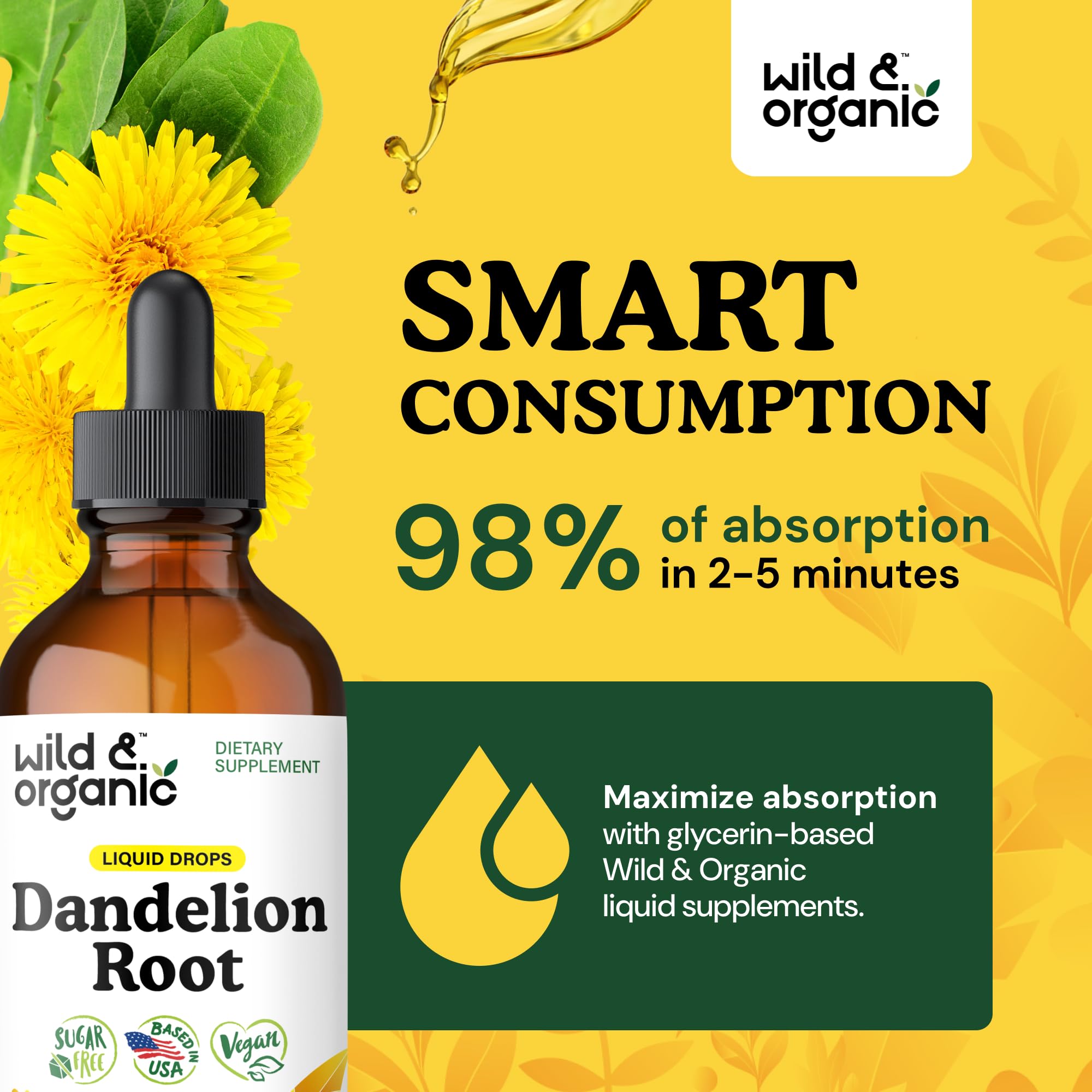 Wild & Organic etiqueta con ingredientes veganos y sin OGM