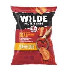 Wilde Chips paquete frontal barbacoa mostrando diseño y porción